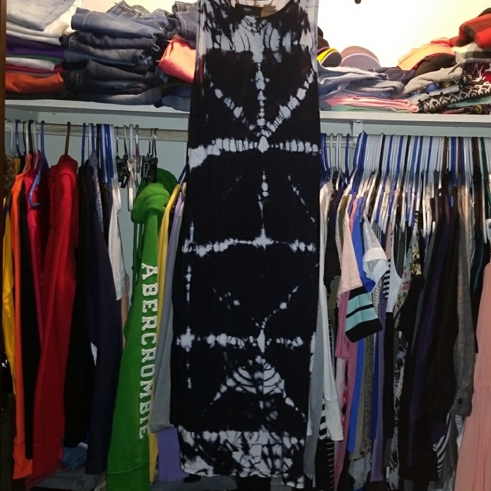 Mossimo Black and White Tie-Dye Dress